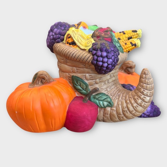 Partylite Fall Harvest Ceramic Cornucopia Taper Candle Holders Thanksgiving - Picture 3 of 11